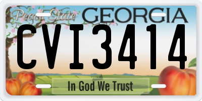 GA license plate CVI3414