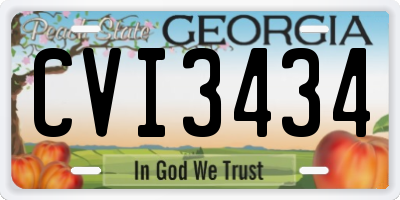 GA license plate CVI3434