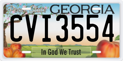GA license plate CVI3554