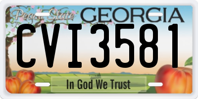 GA license plate CVI3581