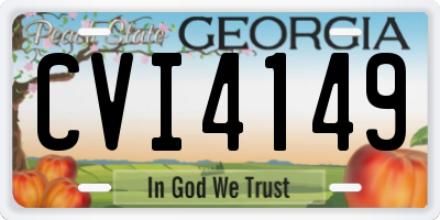 GA license plate CVI4149
