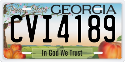 GA license plate CVI4189