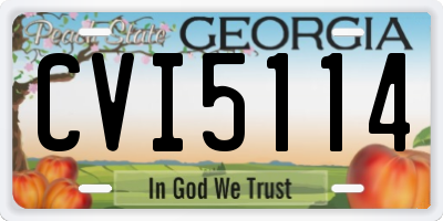 GA license plate CVI5114
