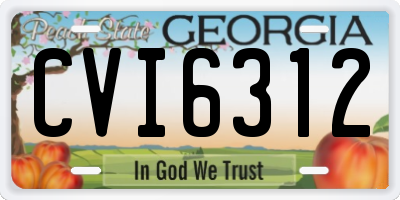 GA license plate CVI6312