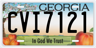 GA license plate CVI7121