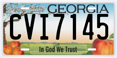GA license plate CVI7145