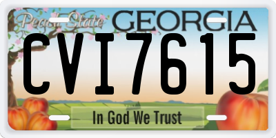 GA license plate CVI7615