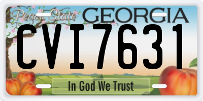 GA license plate CVI7631