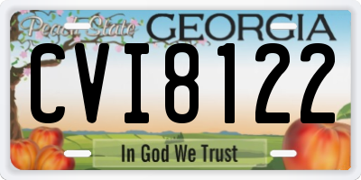 GA license plate CVI8122