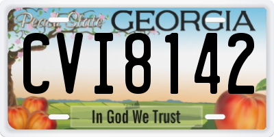 GA license plate CVI8142