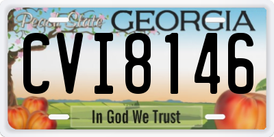 GA license plate CVI8146