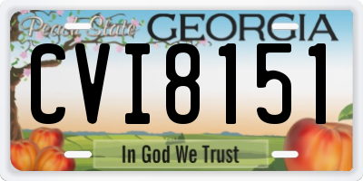 GA license plate CVI8151