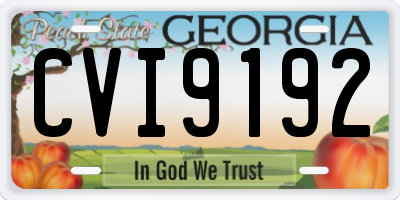 GA license plate CVI9192