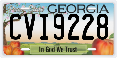 GA license plate CVI9228