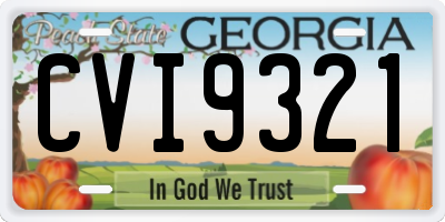 GA license plate CVI9321