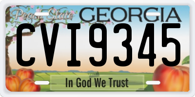 GA license plate CVI9345