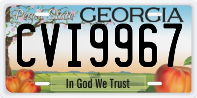 GA license plate CVI9967