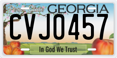 GA license plate CVJ0457