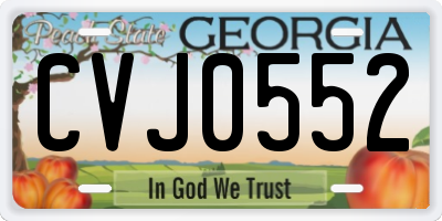 GA license plate CVJ0552