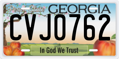 GA license plate CVJ0762
