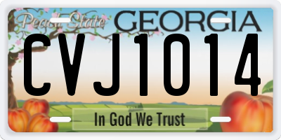 GA license plate CVJ1014