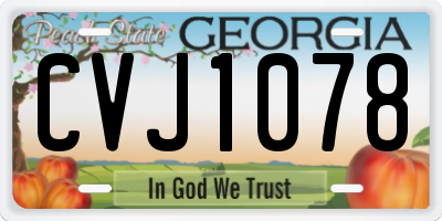 GA license plate CVJ1078