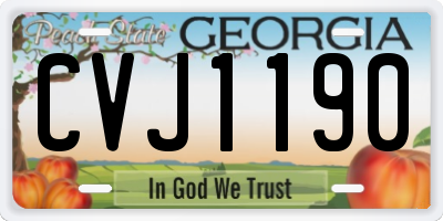 GA license plate CVJ1190