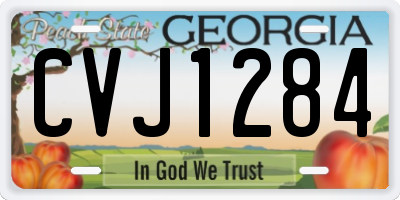GA license plate CVJ1284