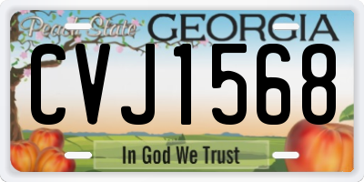 GA license plate CVJ1568