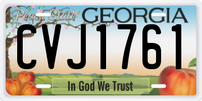 GA license plate CVJ1761