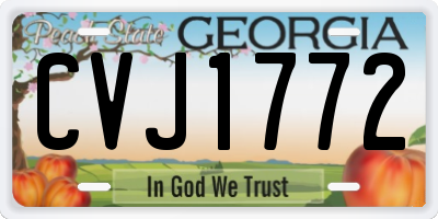 GA license plate CVJ1772