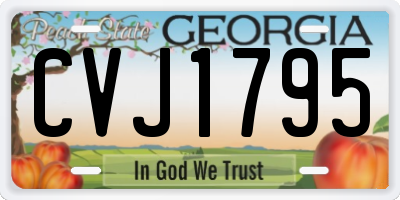 GA license plate CVJ1795