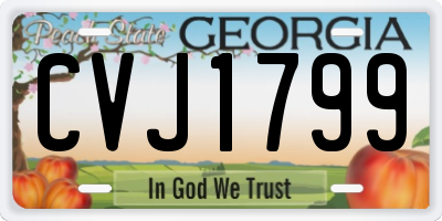 GA license plate CVJ1799