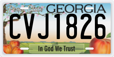 GA license plate CVJ1826