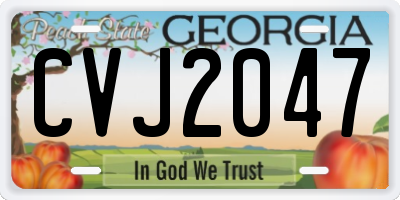 GA license plate CVJ2047