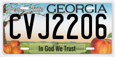 GA license plate CVJ2206