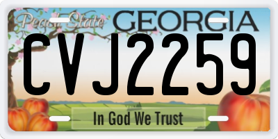 GA license plate CVJ2259