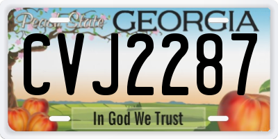 GA license plate CVJ2287