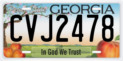 GA license plate CVJ2478
