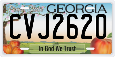 GA license plate CVJ2620