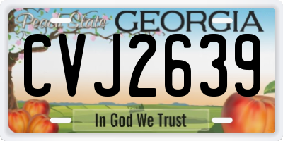 GA license plate CVJ2639