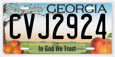 GA license plate CVJ2924