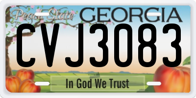 GA license plate CVJ3083