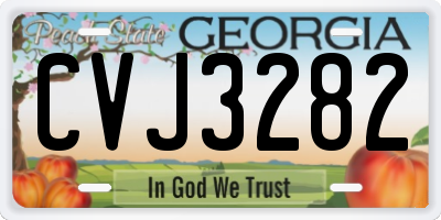 GA license plate CVJ3282