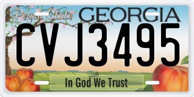 GA license plate CVJ3495