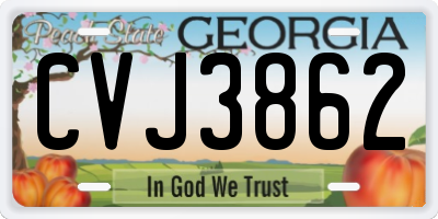 GA license plate CVJ3862