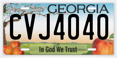GA license plate CVJ4040