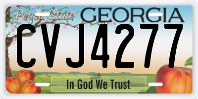 GA license plate CVJ4277
