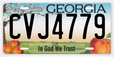 GA license plate CVJ4779