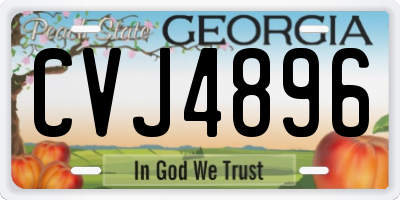 GA license plate CVJ4896